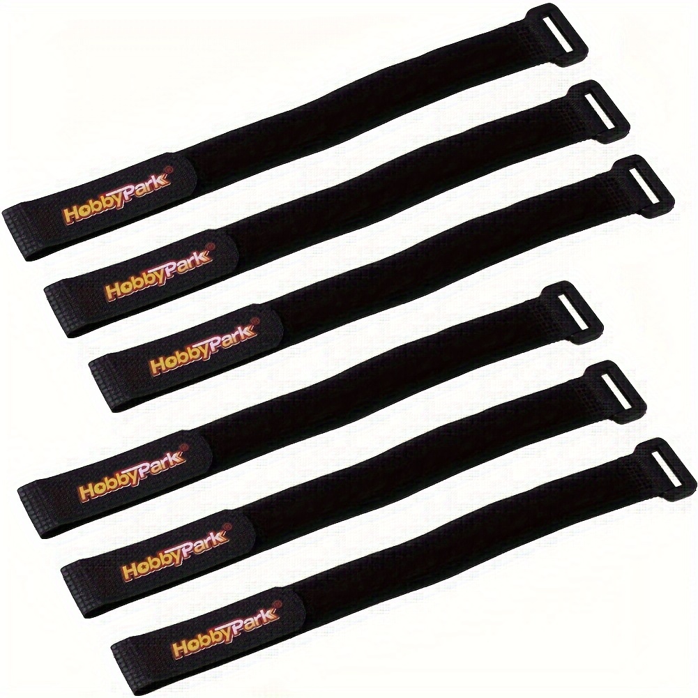 

Hobbypark Adjustable Straps 20x300mm, Reusable Fastening Ties For Securing Rc Batteries And Electronics - 6pcs Pack