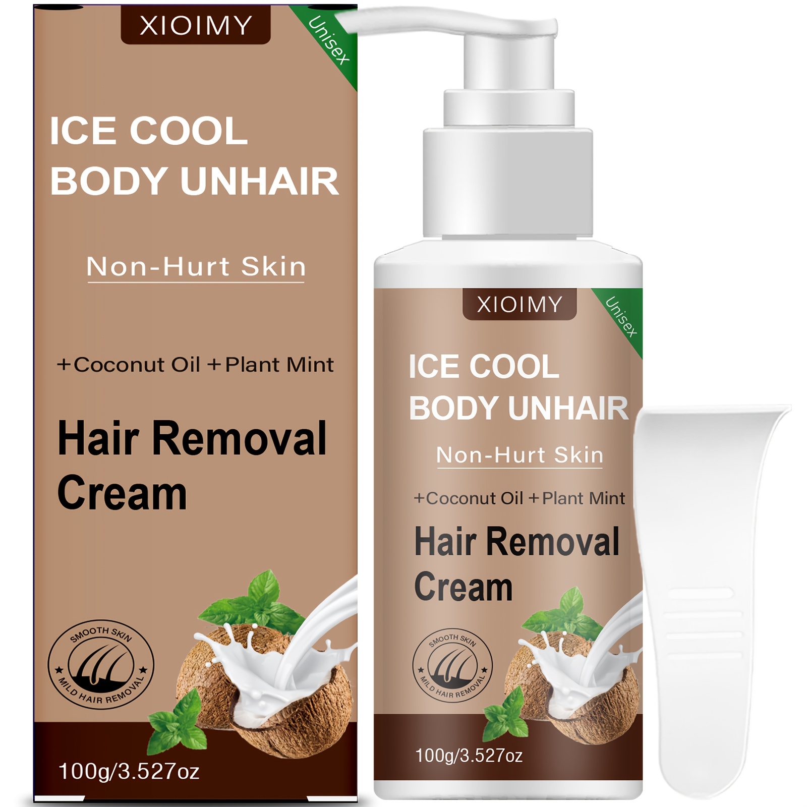 Image of 100g Coconut And Plant Mint Powerful, Strong And Fast Hair Removal, Clean And Hair Removal, Gentle And , Used For Chest, Leg, Arm, Removal, Powerful