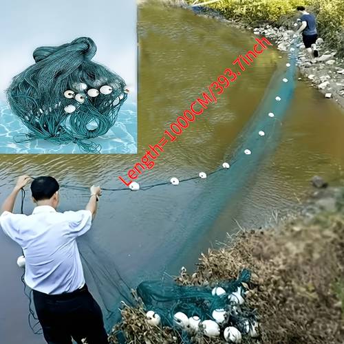 heavy duty fishing drag net with floats easy deployment for rivers and lakes for ideal for beginners and