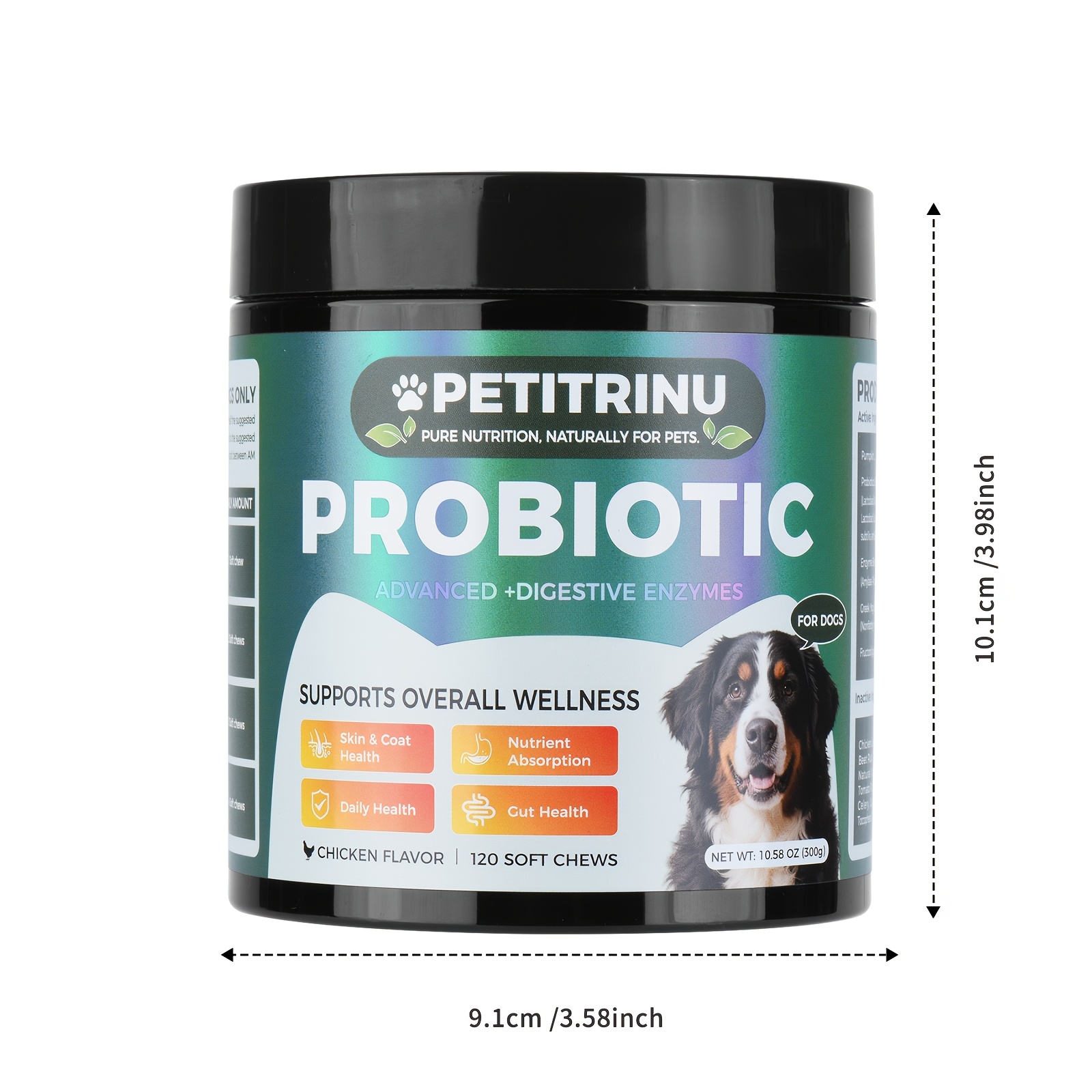PETITRINU Probiotic For Dogs | Advanced Digestive Support for Skin, Coat & Gut Health | Flavor: Chicken - Image 2