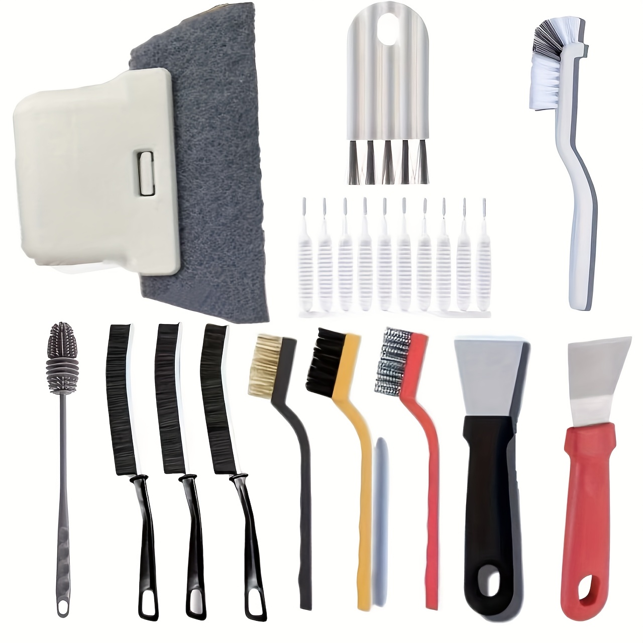E-shop 22-teiliges Set von Lückenreinigungsbürsten - Tassen und Flaschen, Ideal für Badezimmer, Toilette und Fensterspalten,