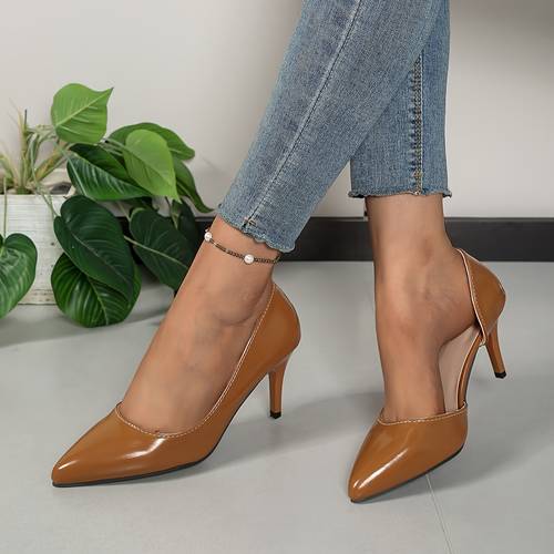 elegant womens high heels slip on stiletto heel solid color synthetic upper and sole women shoes