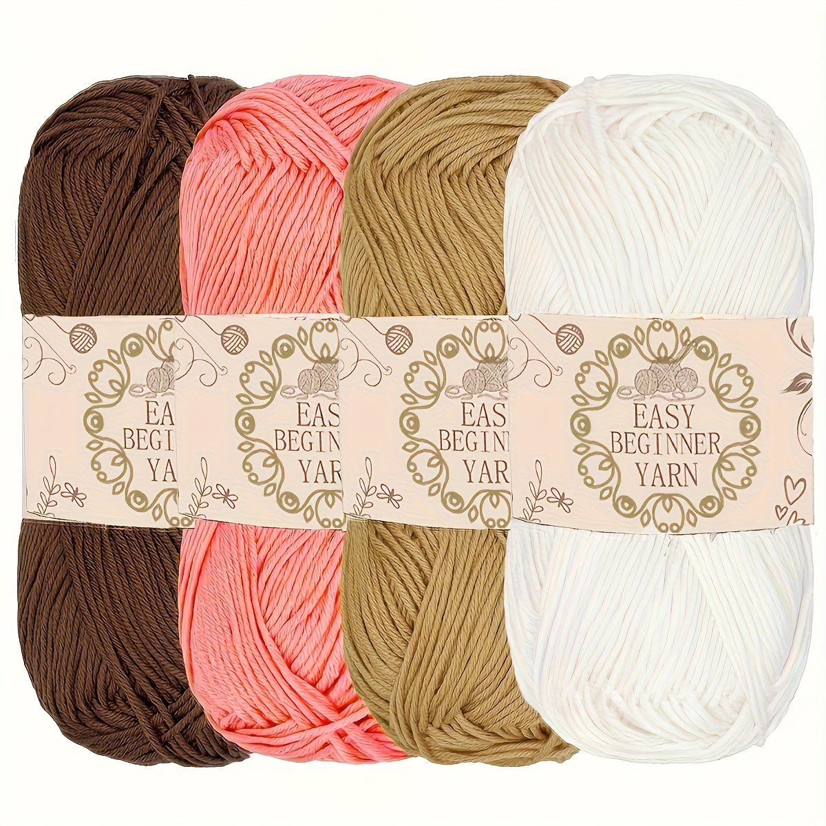 TEMU Set Of 4pcs Of 100% Acrylic, 4-ply Yarn Soft And Comfortable, Each Weighing 50g, Perfect For Your Crochet And Knitting Projects, Making An Gift