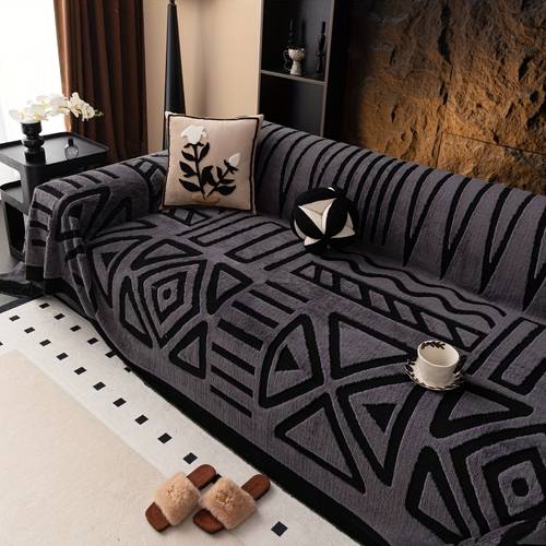 item picture 1pc trendy and fashionable integrated sofa cover blanket warm comfortable breathable simple and sofa cover yi