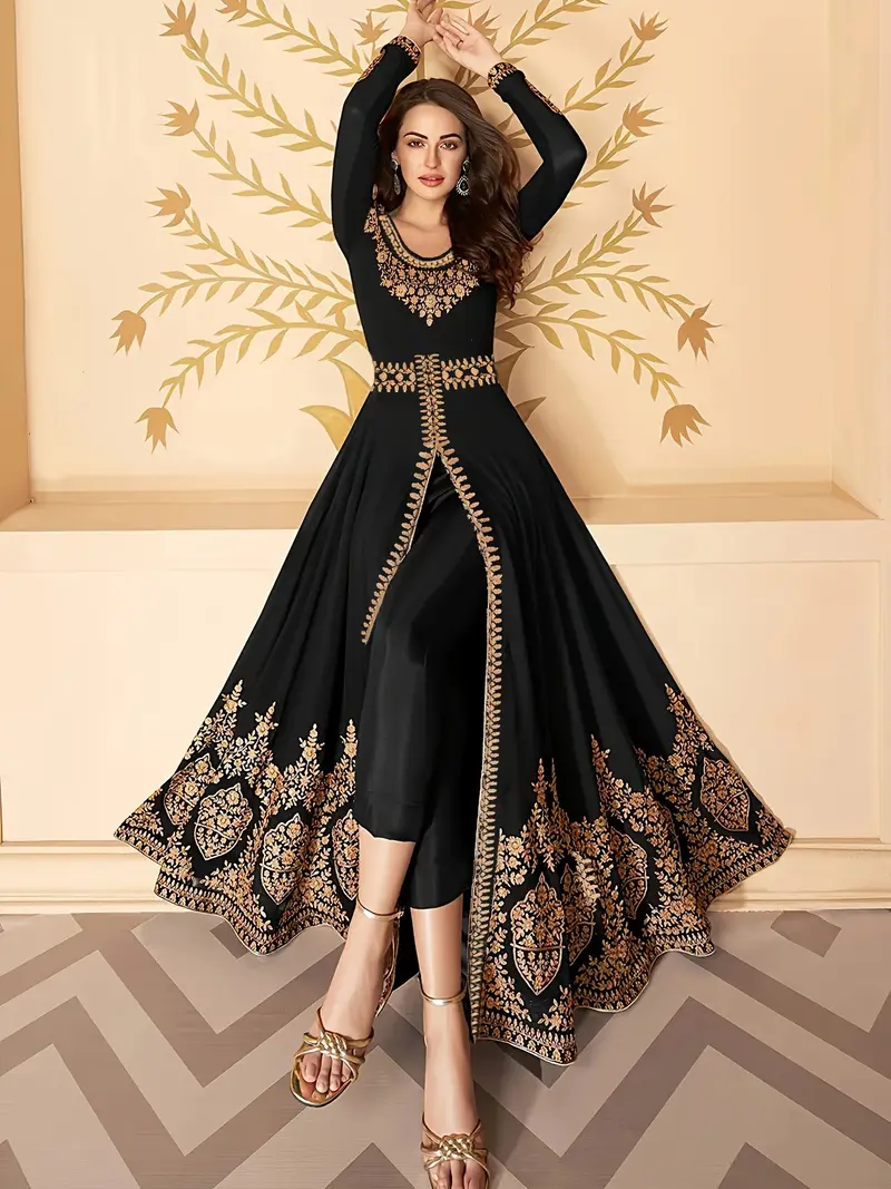 2pcs elegant vintage high waist u neck long sleeve maxi - Temu Oman 2pcs elegant vintage high waist u neck long sleeve maxi - Temu Oman