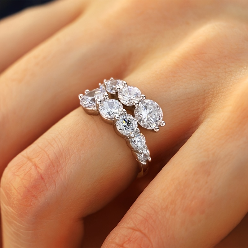 Women's Luxury 4Ct Moissanite Adjustable Ring, Engagement
