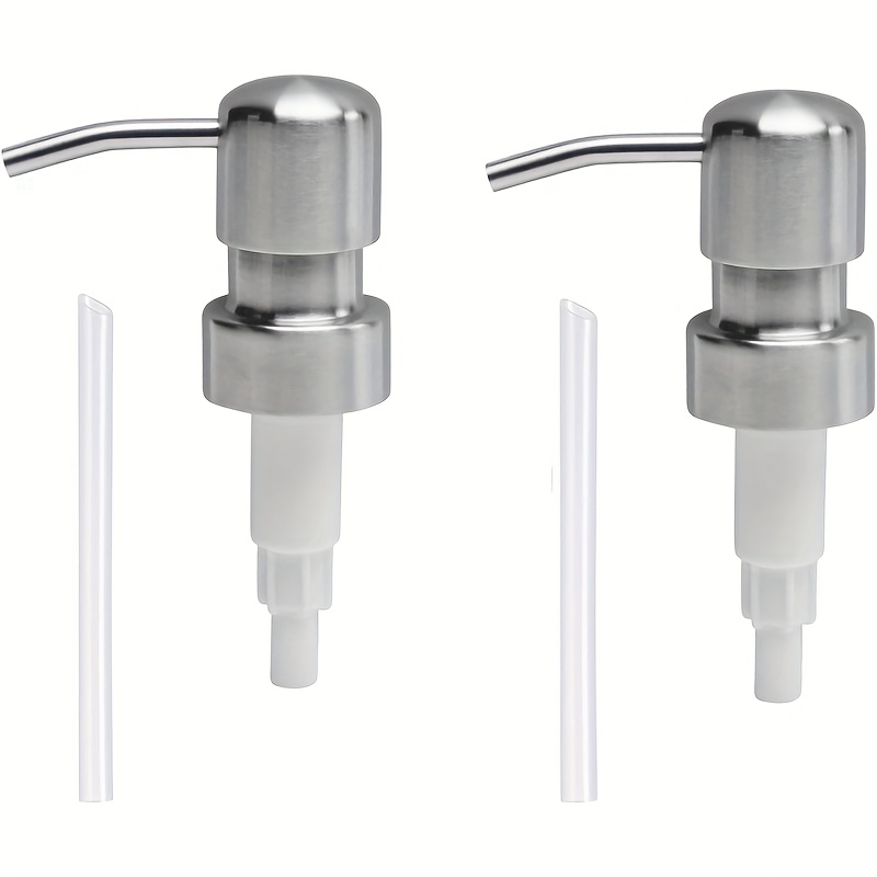 E-shop 304 Rostfreier Edelstahl Seifenspender, Küchenseifenspender Pumpen Ersatz, Silber Edelstahl Gebürstetes , Passend für Standard 8Oz/16Oz Boston