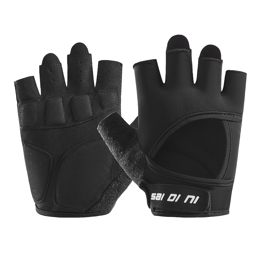 TEMU Gloves - Breathable, For Weightlifting, Gym Workouts & Cycling - Durable With -and- Closure