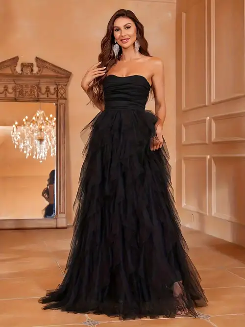 Romantic Strapless Wedding Dress Bridal Gown with Layered * Tulle Skirt & A-Line Silhouette - * Classic Weddings, Graduation Dress, Evening Gala Receptions, Birthday Women Outfits Romantic Strapless Wedding Dress Bridal Gown with Layered * Tulle Skirt & A-Line Silhouette - * Classic Weddings, Graduation Dress, Evening Gala Receptions, Birthday Women Outfits