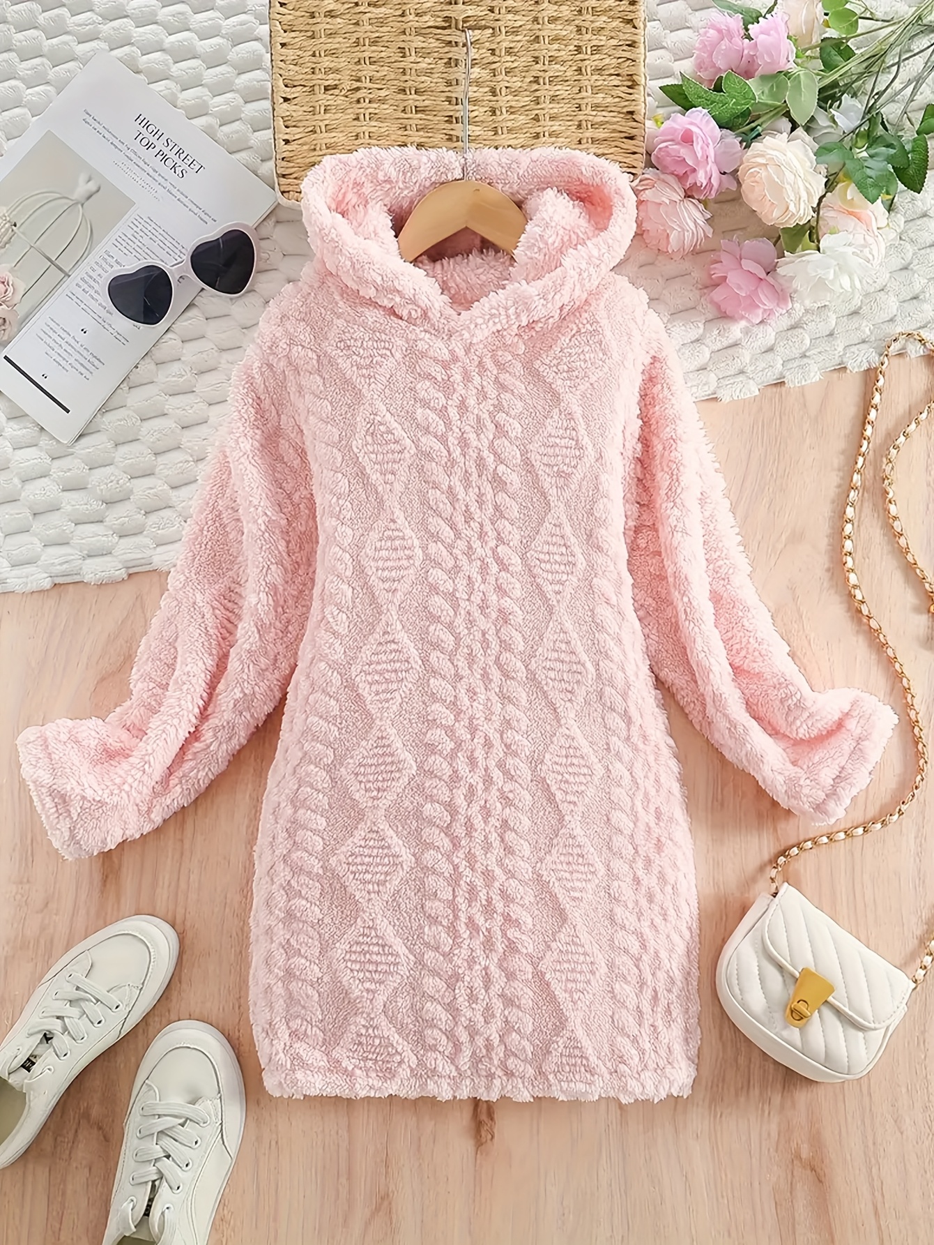 girls autumn winter fuzzy sweater dress sweet childrens - Temu Mauritius