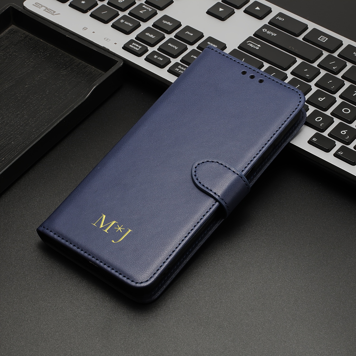 TEMU Phone Case - Personalized Embossed Name Letters, High-quality Faux Leather Flip Phone Case Designed For Xiaomi 13t Pro, Redmi 13, 13c, 14c, Note