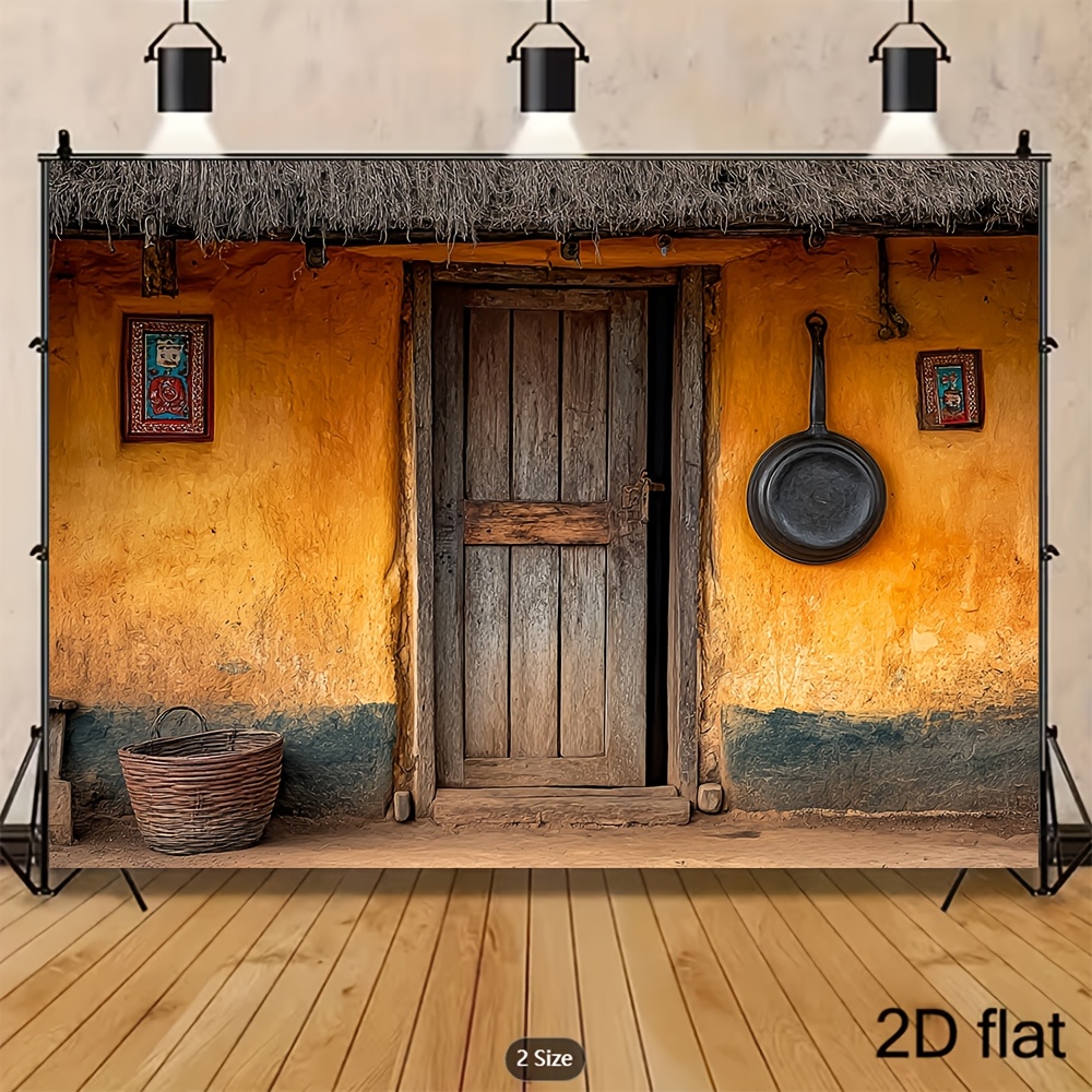 Photography Backdrop 2D Flat Boho Rural Cottage Tapestry