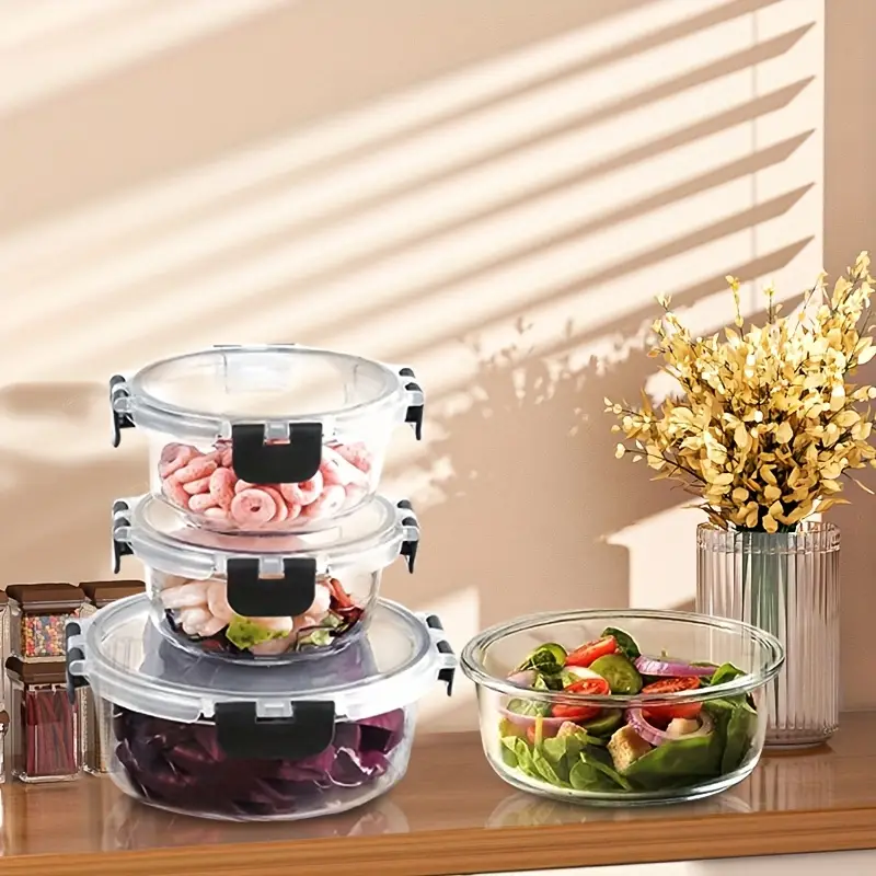 12 lids 12 containers stackable 24pcs glass food container multi purpose meal prep and pantry with airtight lids oven microwave refrigerator and dishwasher safe durable space saving design heating and organization Product details 5
