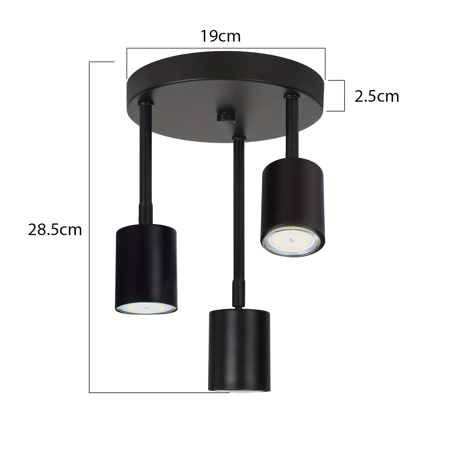 Image of Ceiling Spotlight 3/4-bulb Ceiling Light Black - Swivelling Ceiling Light Led Gu10 Kitchen Lamp 350° Ceiling Spotlights Hallway Lamp Spotlight For Kitchen Bedroom Living Room (no Bulb)
