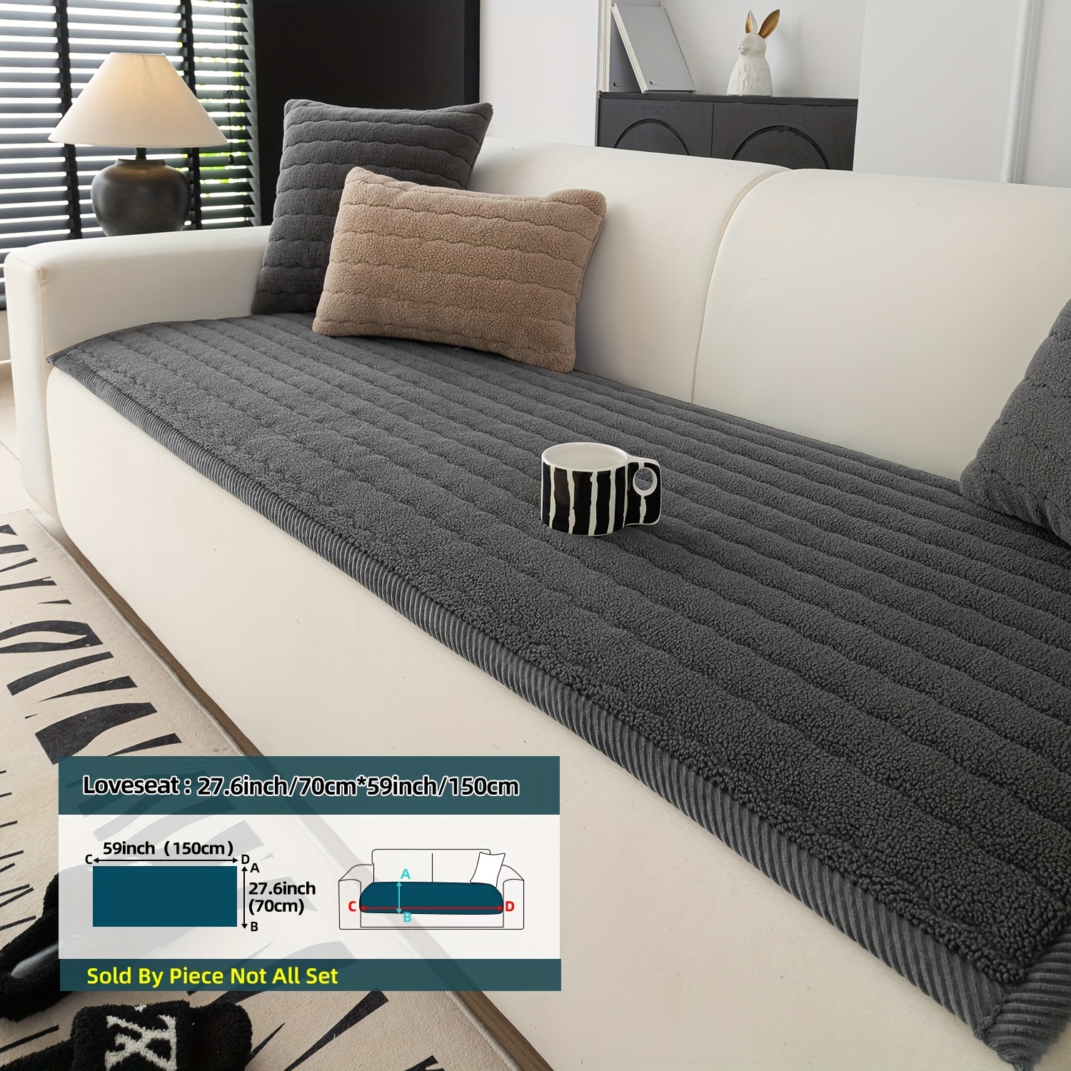 Image of 1pc Sofa Pad - Pet-friendly, Machine-washable, Anti-slip Sofa Protection Pad, Suitable For Decorating Spaces Such As Living Rooms, Bedrooms, Offices, And More.