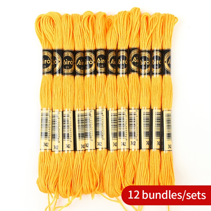 TEMU 12pcs/set Embroidery Floss Stitch Floss Diy Handmade Friendship Bracelet Weaving Thread Handicraft Floss Diy Embroidery