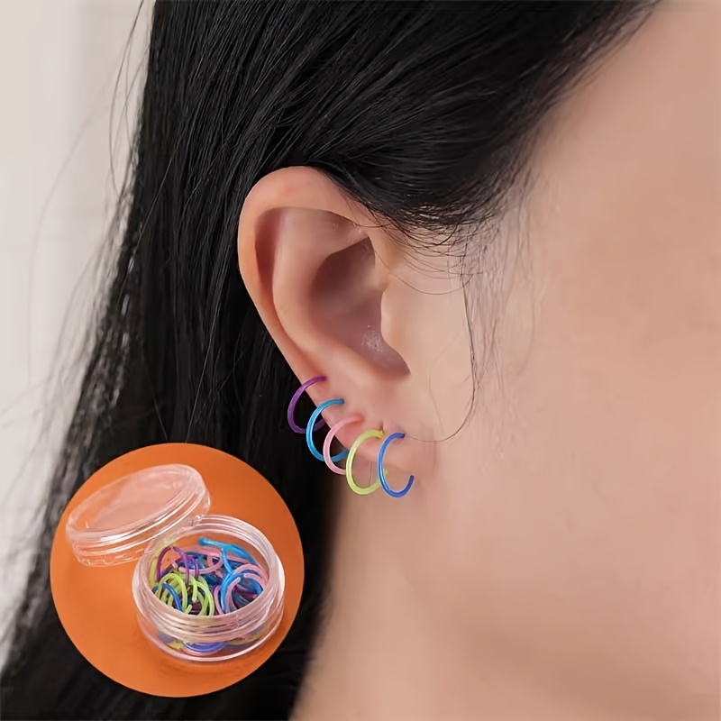 Image of A Box Of 32 Resin Earring Backs For Piercings, Anti-clogging, Simple, Transparent, And Invisible, Suitable For Daily Wear