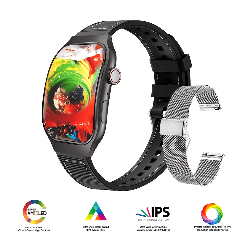 TEMU Valentine's Day Gift - []2.01" Curved Screen Smartwatch - Wireless 5. Calling, Built-in Mini Games, , 100 , Full Touch Fitness , With Magnetic