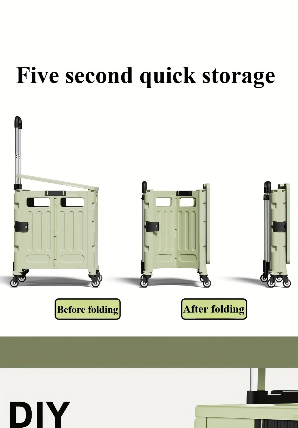 Caixa de Herramientas Plegable con Ruedas Bloqueables - Estuche Expandible, Organizador de Gran Capacidad para Garaje, Taller o Sitio de Trabajo - Armario de Almacenamiento de Plástico Duradero, Caja de Herramientas con Asa Resistente y Diseño Clásico Texturizado