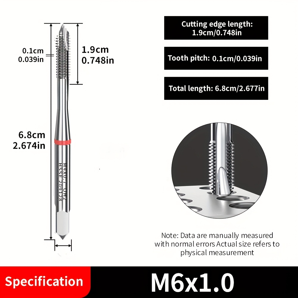 Imported Machine Tap, M35 With Hss-e Cobalt, For Drilling And Tapping M4/6/8