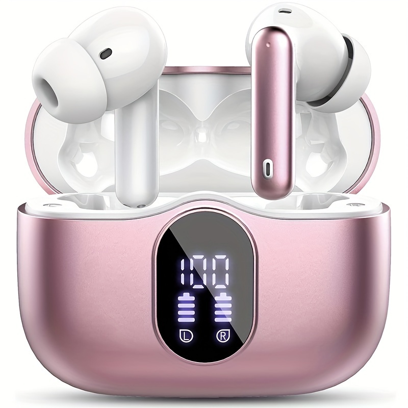 

Wireless Earbuds, Wireless 5.3 Headset Bass Stereo, Earbuds With Noise Cancelling Microphone Led Display, In Ear Headphones, Of Time, Suitable For Laptop Pad Mobile Phone Exercise