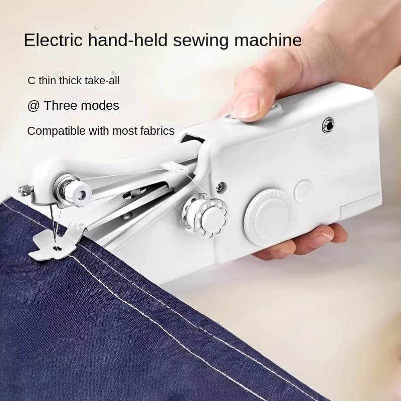 

White Portable Handheld Electric Sewing Machine, Usb Powered, Easy For Quick Repairs, Diy Sewing Compatible With Most Fabrics For Home And Travel Use