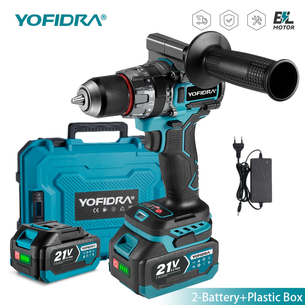 Image of Brushless Impact Drill, 13mm Electric Drill Set, 20-speed Adjustable High Torque Screwdriver Hammer, Ice Breaking And Soil Loosening Impact Drill, Compatible With Makita 18v Battery Power Tools