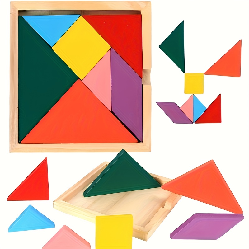 travel tangram puzzle block   trip game puzzle shape game   for   challenge iq educational toy gift  