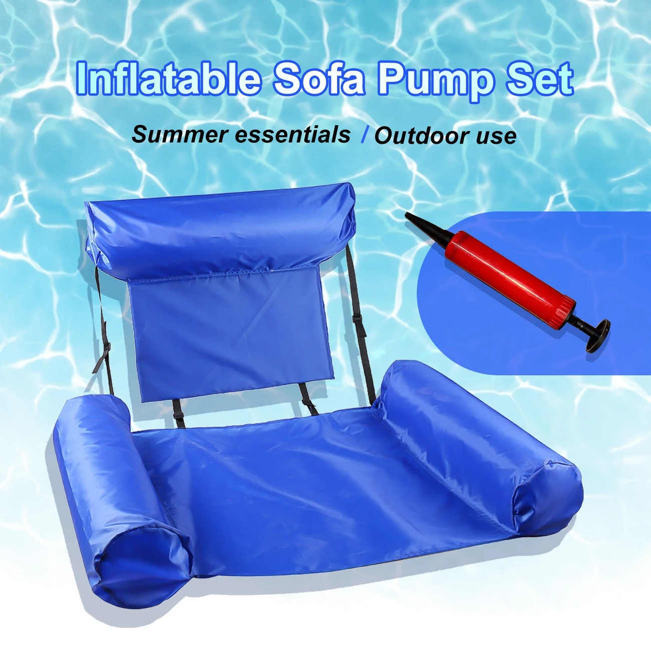 1pc summer hot sale inflatable air mattress with pump thickened pvc leak proof airbed for camping indoor nap portable blow up bed details 2