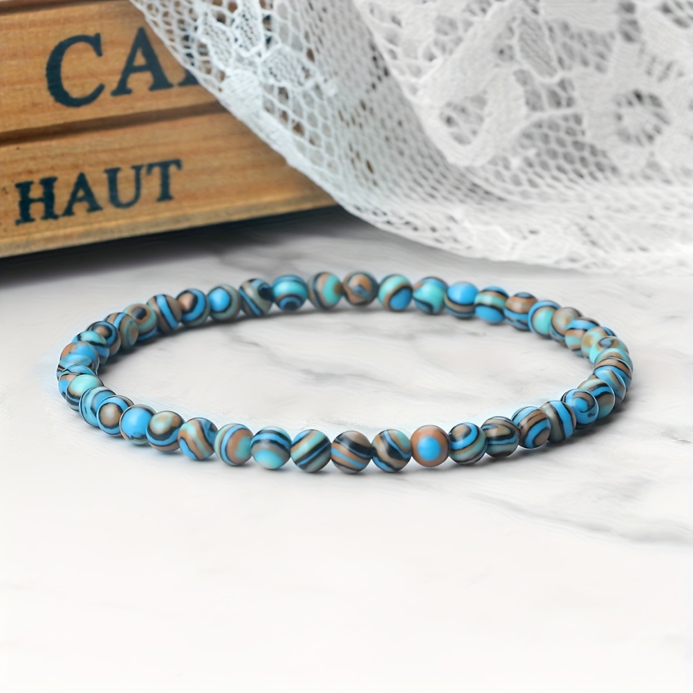 Handmade 4mm Artificial Malachite Bracelet, Prayer & Family Wear