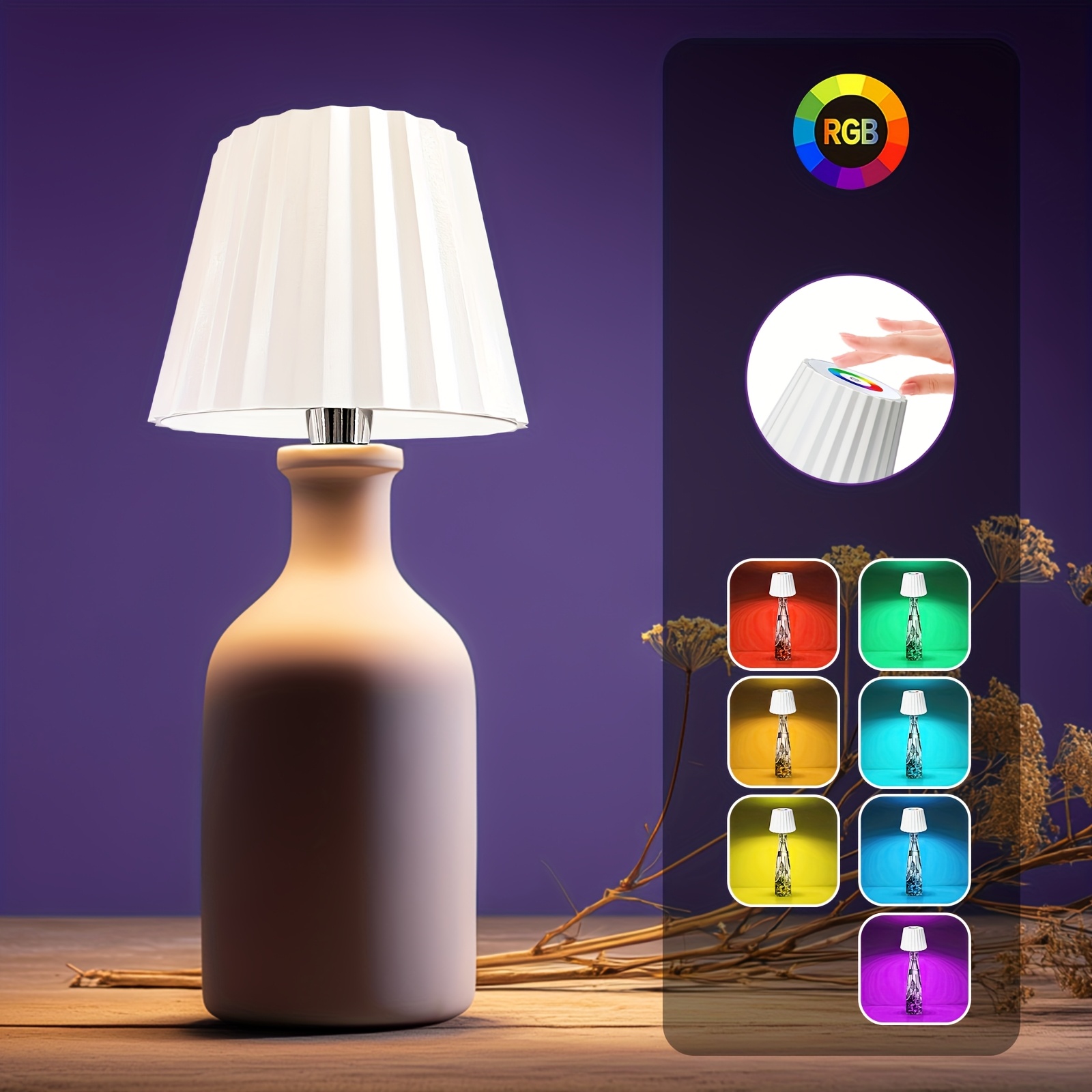 LED Wireless Bottle Light with RGB Mode and Stepless Dimming