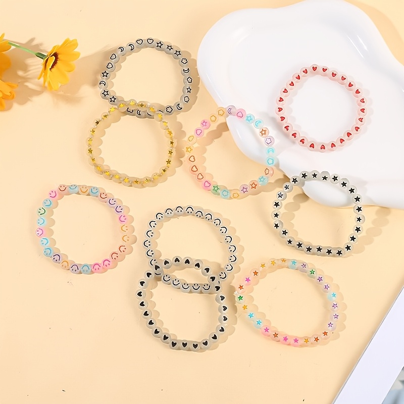 4pcs Luminous Beaded Bracelet Set Glow in the Dark
