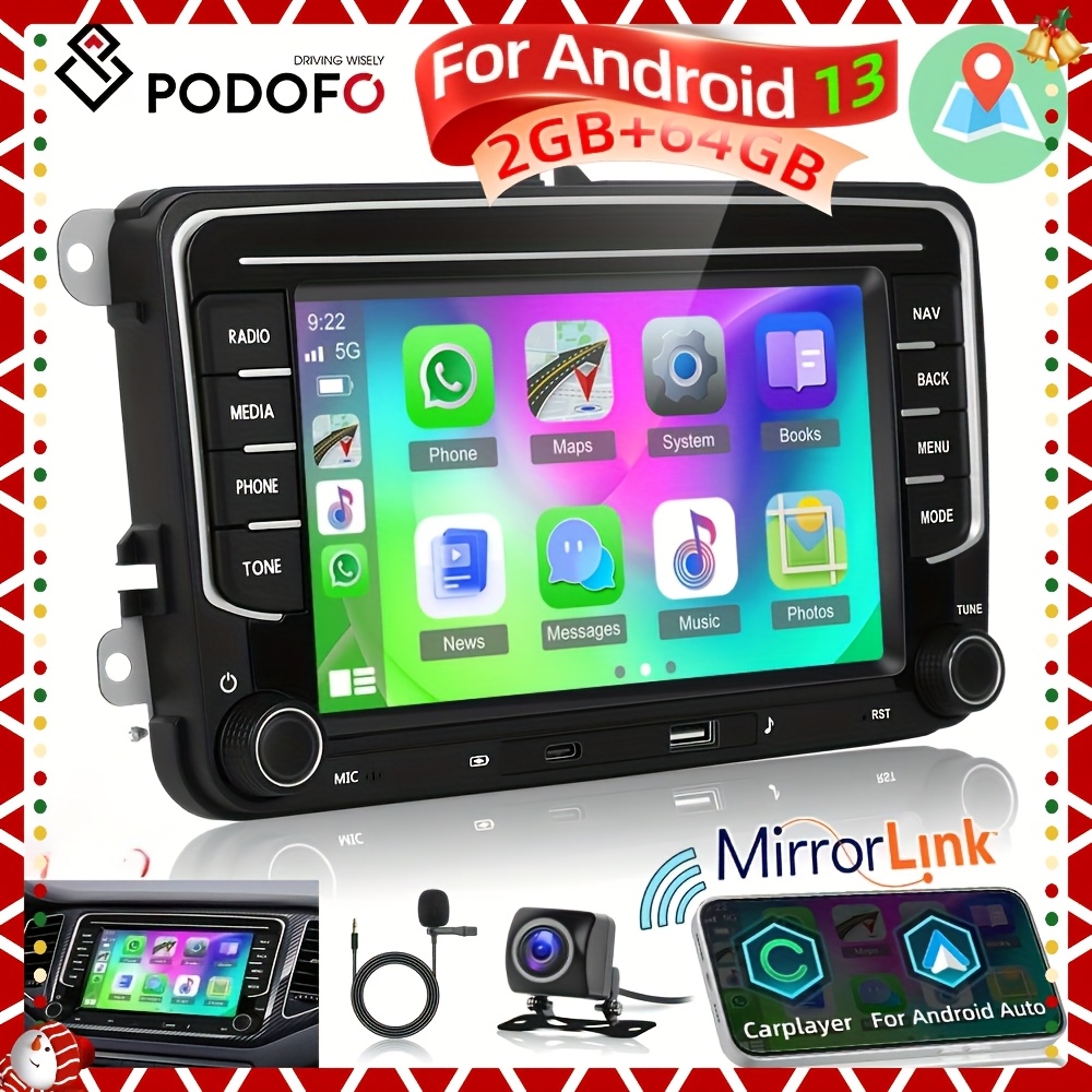 [2g+64g] 7-inch Capacitive Touch Screen, 13 Multimedia Player, Double Din Radio Stereo With Hd Gps Navigation Usb Player Receiver Upgrade System For