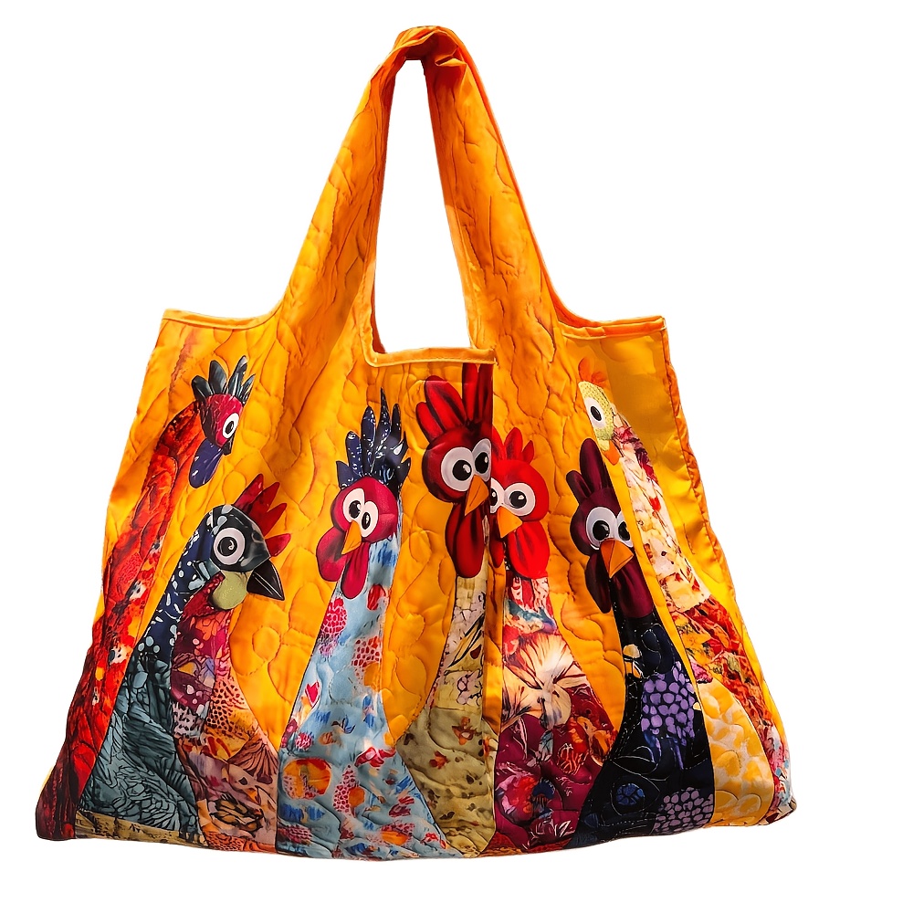 TEMU Large Capacity Portable Shopping Bag Lightweight Foldable Grocery Bag Shoulder Hand Carry Tote