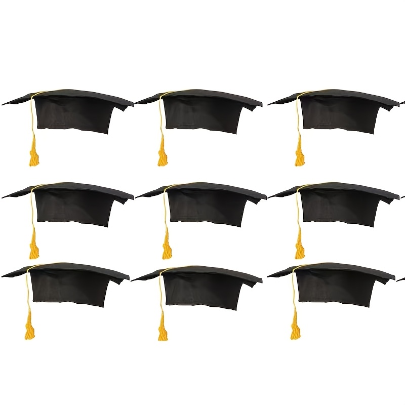 TEMU 9-pack Graduation Cap Fuzzy Doctoral Cap, Student Graduation Photo Prop Hat, Non- Fabric Graduation Gown Cap