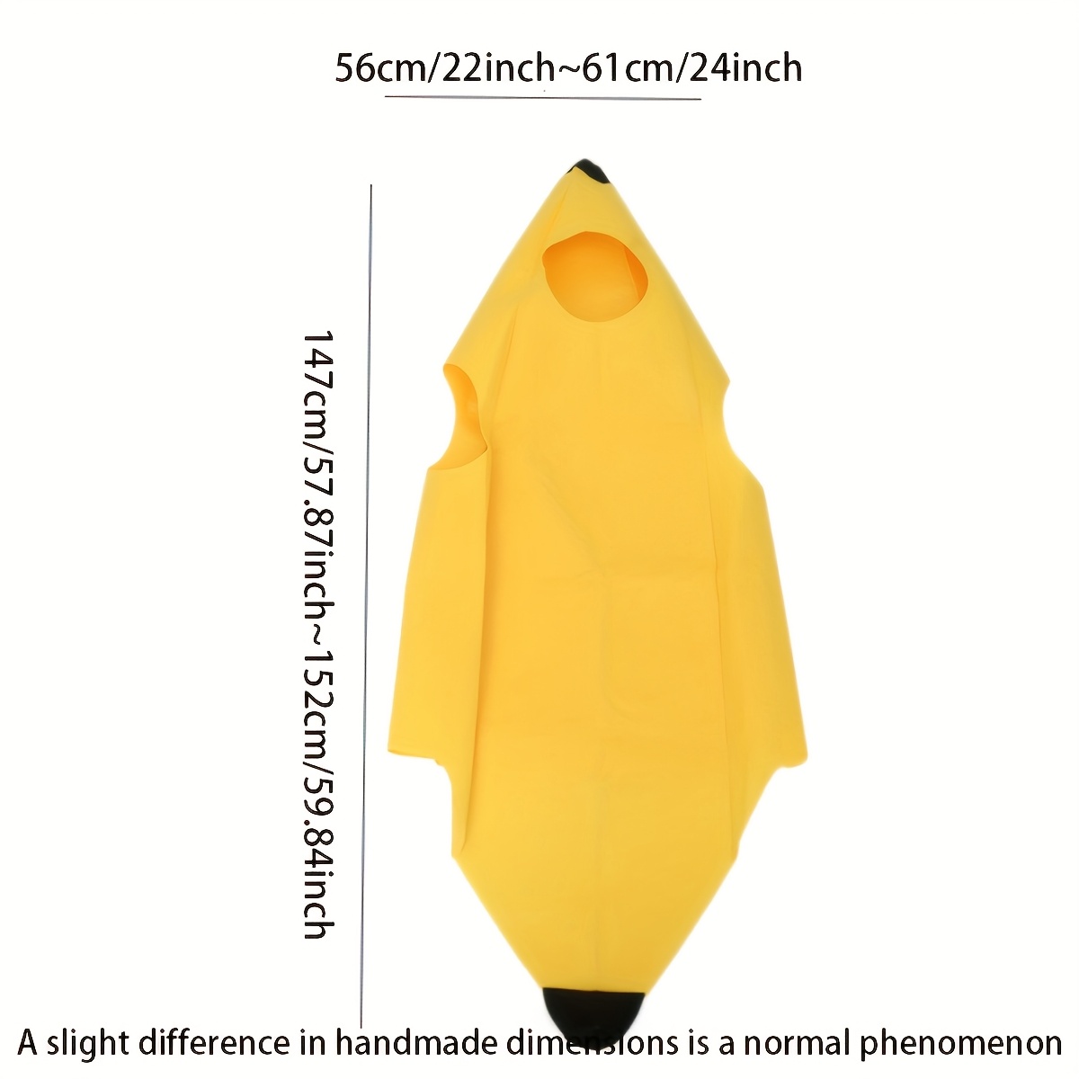 TEMU Banana Costume - Festive Fruit Dress With Black Tips, Polyester, Parties And Stage Performances, Festive Attire | Design | Durable Costume
