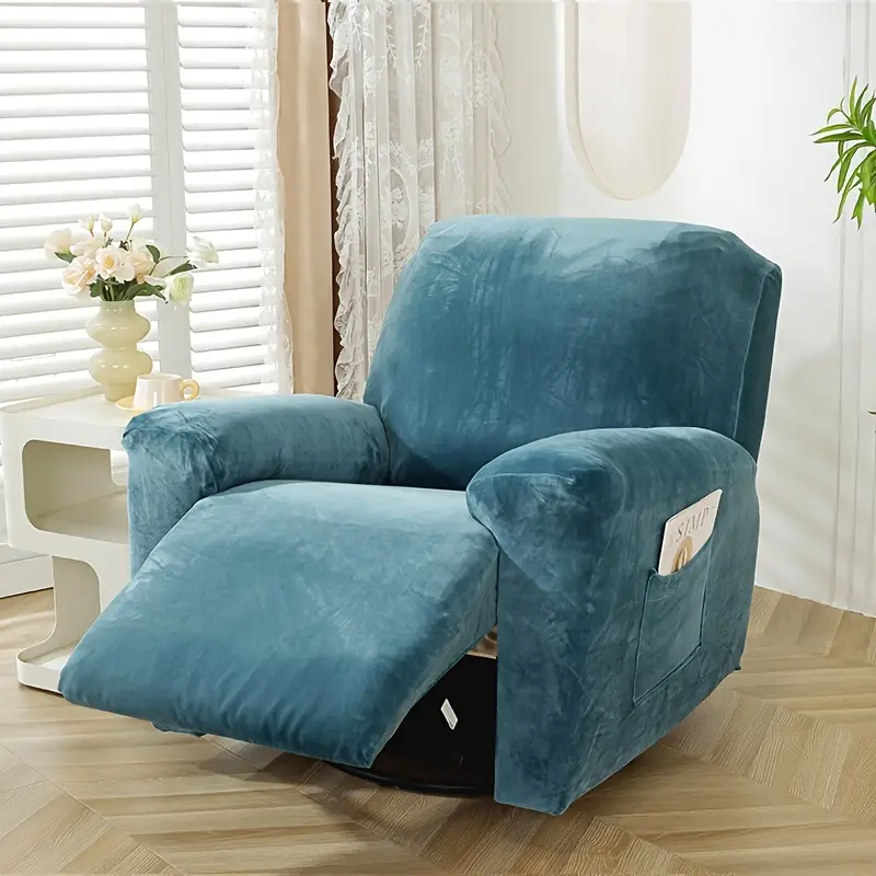 Copripoltrona Relax In Velluto TIANSHU - Morbido Peluche Per Poltrona Reclinabile - Beige - Foto 6