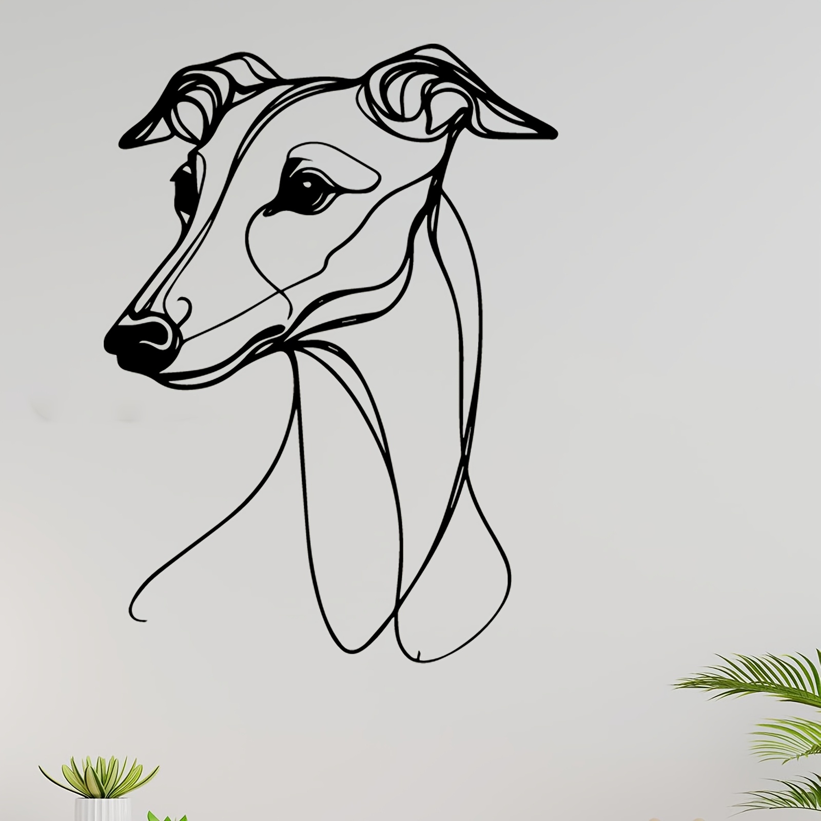 TEMU 1 Décoration Murale en Métal , Statue Murale de Élégante, Cadeau pour Anniversaires, Anniversaires de Mariage et des Chiens. Cette Décoration en