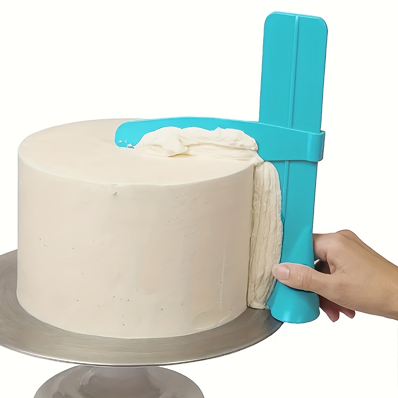 TEMU 1 Set Cake Adjustable Height Scraper Smoother, Cake Top Decorator Modelling Tools, 9.29x8.27inch