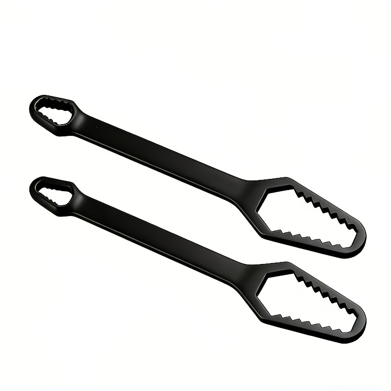 TEMU 2pcs Black Wrench – This Adjustable Self-tightening Double-ended Wrench Features A 3/17mm Specification, With A And A Portable Handle, Suitable