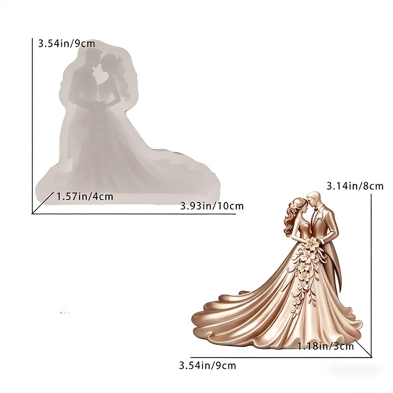 E-shop Stehende Hochzeitskleid Herren Damen Silikonform Kerzenständer Dekoration Plug-In Epoxidharz Silikonform Form Heimdekoration Gips Silikonform