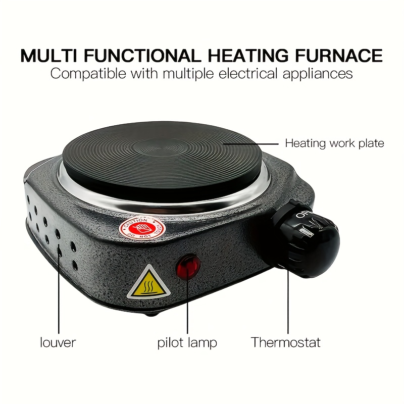 [Portable Electric Stove] Compact Portable Mini Electric Stove for Home Use | Coffee Maker for Brewing Moka Pot, Outdoor Camping Coffee Burner