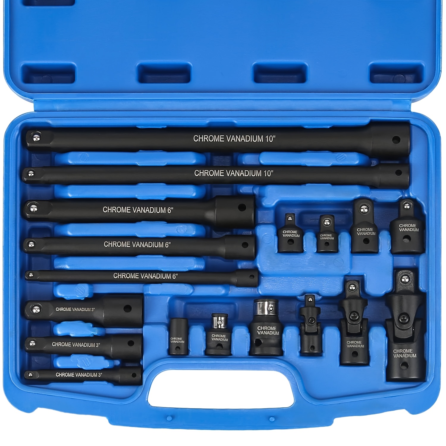 TEMU Socket Extension Set, Ratchet Extension Set, Extension Set 18pcs, Impact Extension Set, Socket Adapters, Swivel Sockets, Swivel Universal Joint,