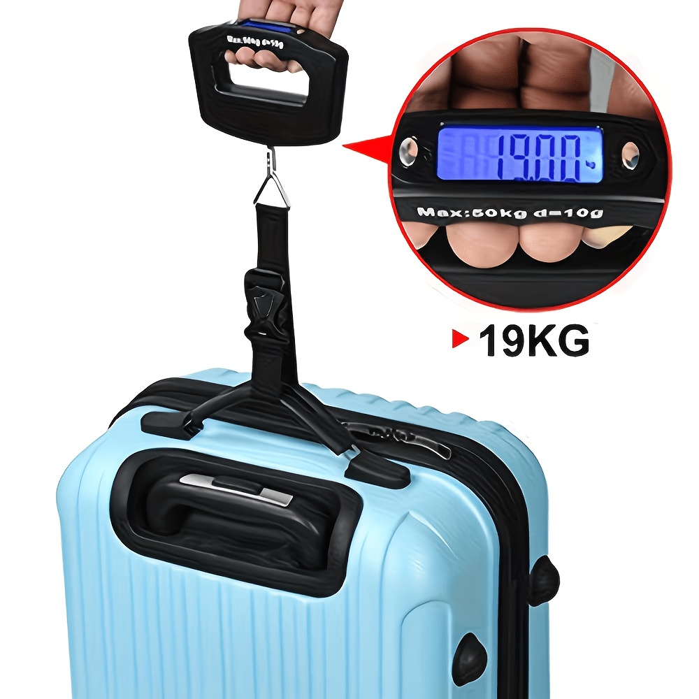 TEMU 1 X 50kg/10g Portable Luggage Scale, 50kg Digital Precision Mini Fish Hook Hanging Electronic Scale, Suitable For Travel, Home, And Outdoor Use