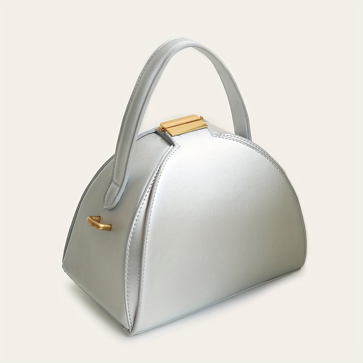 CEZIRA Women's Minimalist Elegant PU Vegan Crossbody Bag with Adjustable Long Strap & Top Handle, Squeeze Lock Closure, Box Shape Design - White & Pink, Versatile for Daily Commute, Work, Casual Outings, Crossbody Purse, Sleek Handbag, Travel Accessory, Modern Style, Highquality Finish, Compact Purse, Stylish Ladies