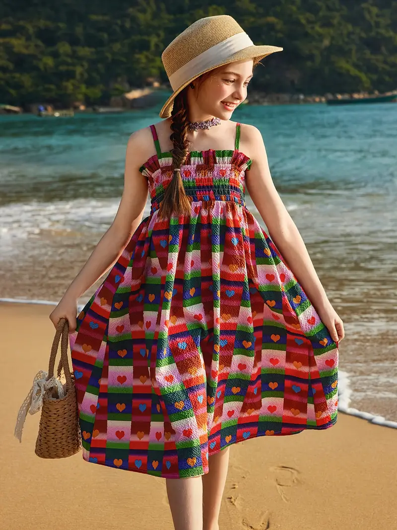 girls fashion dresses Girls summer floral chiffon dress Korean long dress little girl