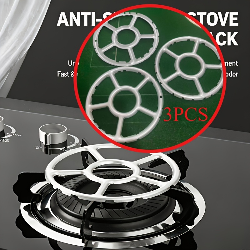 TEMU Juego de 3 piezas de soporte universal antideslizante para ollas y estufa, soporte de / para estufa de gas, estante para estufa, soporte para