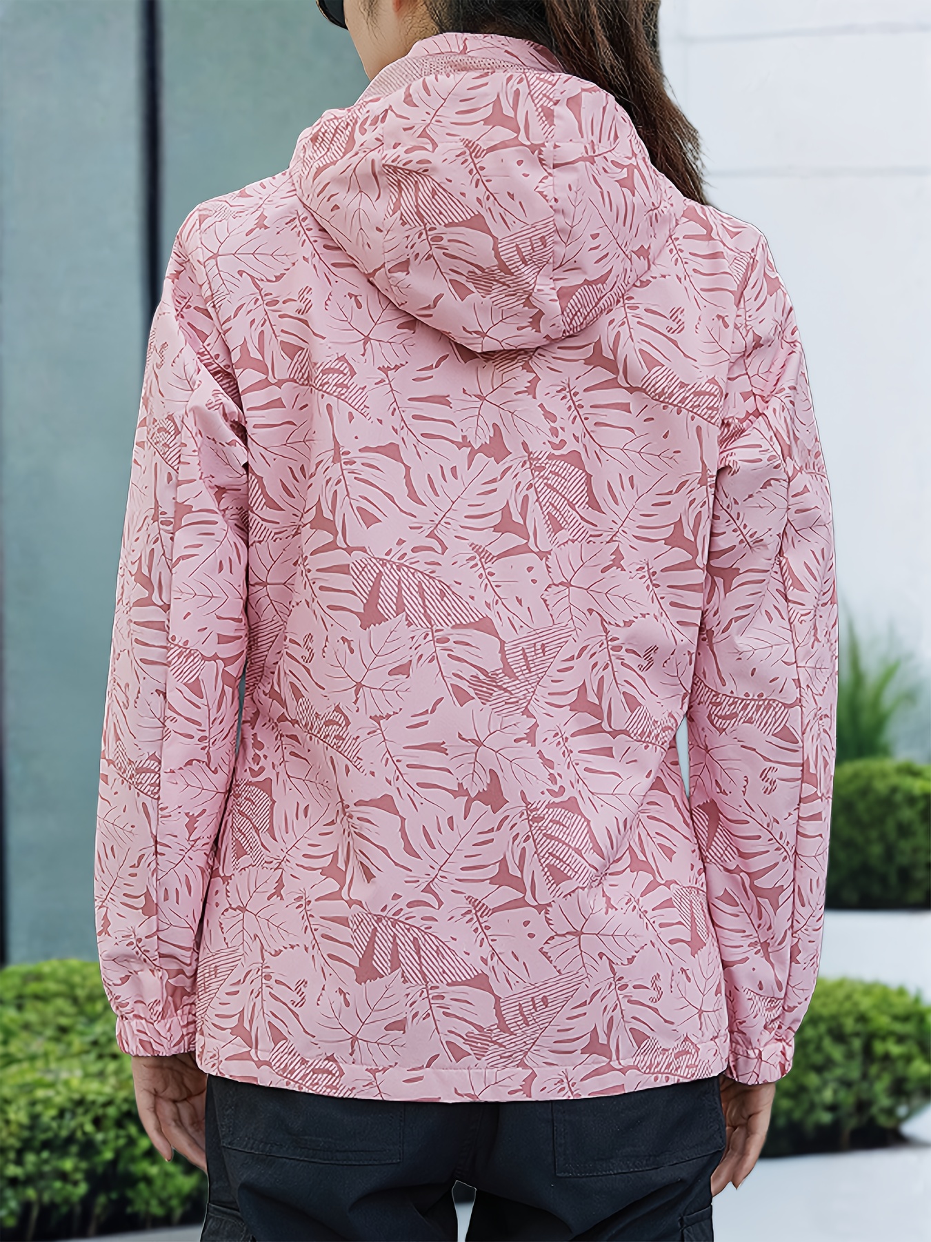 womens lightweight windproof camo jacket maple leaf print Temu