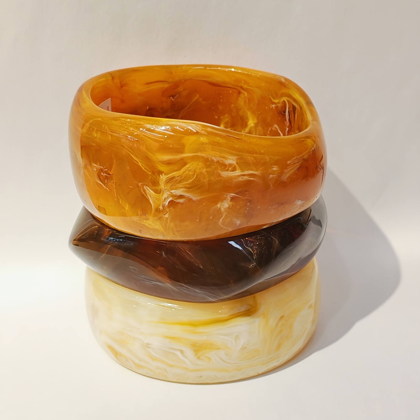 E-shop 3-teiliges Damenarmband-Set, modisches High-End Resin mit einzigartigem transparentem Design für tägliches Schichten