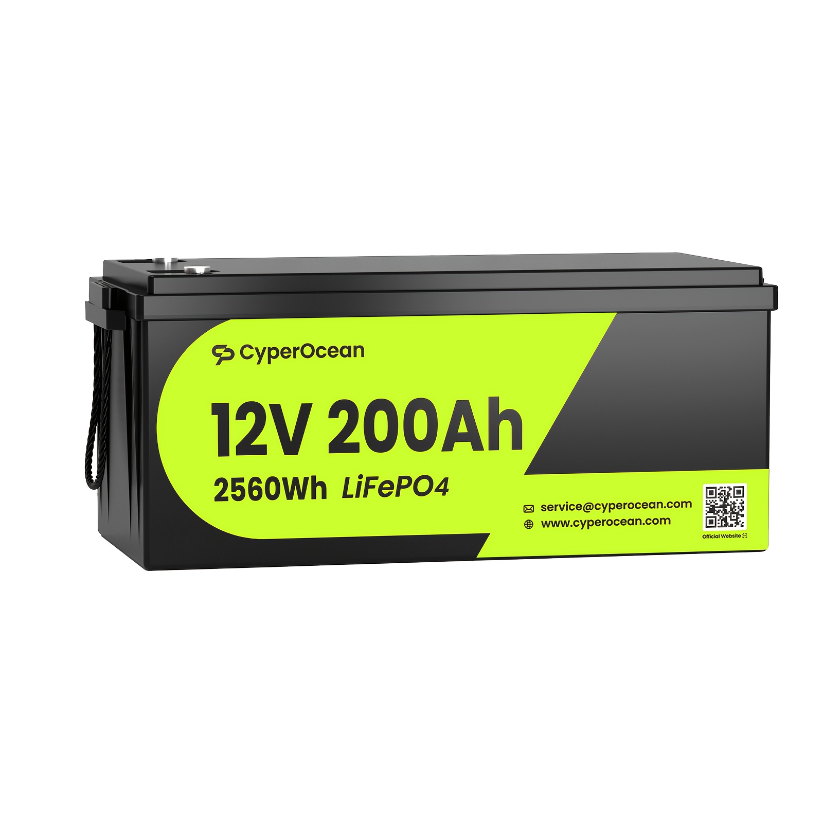 Brezplačna dostava! CyperOcean 12V 200Ah LiFePO4 baterija 2560Wh, 200A pametni BMS, 20000 globokih ciklov, zaščita prenapolnjenjem/pretiranim